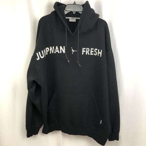 Jumpman Fresh Pro Club Heavyweight VTG Mens 2XL Black Hoodie Pullover Sweatshirt - Picture 1 of 10